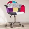 Sedia da ufficio con braccioli - Sedia da scrivania con ruote - Rivestita in patchwork - Ray image 7