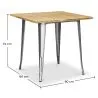 Tavolo da pranzo quadrato industriale - Legno e metallo - Stylix image 7