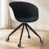 Sedia da ufficio con braccioli - Sedia da scrivania con rotelle - Bianco e nero - Jodie image 7