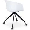 Sedia da ufficio con braccioli - Sedia da scrivania con rotelle - Bianco e nero - Jodie image 7