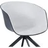 Sedia da ufficio imbottita con braccioli - Sedia da scrivania con rotelle - Bianco e nero - Jodie image 7