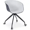 Sedia da ufficio imbottita con braccioli - Sedia da scrivania con rotelle - Bianco e nero - Jodie image 7
