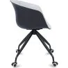Sedia da ufficio imbottita con braccioli - Sedia da scrivania con rotelle - Bianco e nero - Jodie image 7