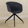 Sedia da ufficio con braccioli - Sedia da scrivania di design nera - Jodie image 7