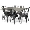 Pack Tavolo da pranzo - Design industriale 150cm + Confezione di 6 sedie da pranzo - Design industriale - Hairpin Stylix image 7