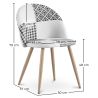 Sedia da pranzo - Rivestita in patchwork bianco e nero - Evelyne image 7