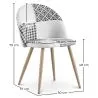 Sedia da pranzo - Rivestita in patchwork bianco e nero - Evelyne image 7