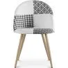 Sedia da pranzo - Rivestita in patchwork bianco e nero - Evelyne image 7