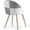 Sedia da pranzo - Rivestita in patchwork bianco e nero - Evelyne image 7