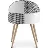 Sedia da pranzo - Rivestita in patchwork bianco e nero - Evelyne image 7