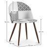Sedia da pranzo - Rivestita in patchwork bianco e nero - Evelyne image 7