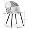 Sedia da pranzo - Rivestita in patchwork bianco e nero - Evelyne image 7