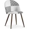 Sedia da pranzo - Rivestita in patchwork bianco e nero - Evelyne image 7