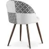 Sedia da pranzo - Rivestita in patchwork bianco e nero - Evelyne image 7