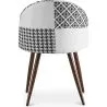 Sedia da pranzo - Rivestita in patchwork bianco e nero - Evelyne image 7