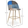 Sgabello Imbottito in Patchwork - Stile Scandinavo - Evelyne image 7