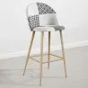 Sgabello imbottito patchwork - Stile scandinavo - Bianco e nero - Evelyne image 7