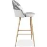 Sgabello imbottito patchwork - Stile scandinavo - Bianco e nero - Evelyne image 7