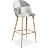 Sgabello imbottito patchwork - Stile scandinavo - Bianco e nero - Evelyne image 7