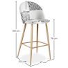 Sgabello imbottito patchwork - Stile scandinavo - Bianco e nero - Evelyne image 7