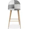 Sgabello imbottito patchwork - Stile scandinavo - Bianco e nero - Evelyne image 7