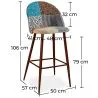 Sgabello Imbottito in Patchwork - Stile Scandinavo - Patty image 7