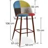 Sgabello Imbottito in Patchwork - Stile Scandinavo - Simona image 7