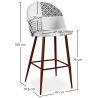 Sgabello imbottito patchwork - Stile scandinavo - Bianco e nero - Evelyne image 7