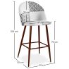 Sgabello imbottito patchwork - Stile scandinavo - Bianco e nero - Evelyne image 7