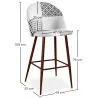 Sgabello imbottito patchwork - Stile scandinavo - Bianco e nero - Evelyne image 7