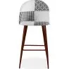 Sgabello imbottito patchwork - Stile scandinavo - Bianco e nero - Evelyne image 7