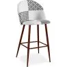 Sgabello imbottito patchwork - Stile scandinavo - Bianco e nero - Evelyne image 7