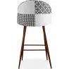 Sgabello imbottito patchwork - Stile scandinavo - Bianco e nero - Evelyne image 7