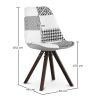 Sedia da pranzo - Rivestita in patchwork - Bianco e nero - Denisse image 7