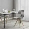 Sedia da pranzo - Rivestita in patchwork bianco e nero - Denisse image 7