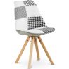 Sedia da pranzo - Rivestita in patchwork bianco e nero - Denisse image 7