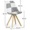 Sedia da pranzo - Rivestita in patchwork bianco e nero - Denisse image 7