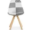 Sedia da pranzo - Rivestita in patchwork bianco e nero - Denisse image 7