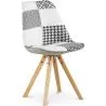 Sedia da pranzo - Rivestita in patchwork bianco e nero - Denisse image 7