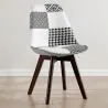 Sedia da pranzo - Rivestita in patchwork bianco e nero - Nuova edizione - Sam image 7