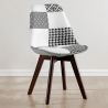 Sedia da pranzo - Rivestita in patchwork bianco e nero - Nuova edizione - Sam image 7