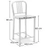 Sgabello da bar di design con schienale - 60cm - Jadon image 7