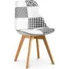 Sedia da pranzo - Rivestimento patchwork bianco e nero - Nuova edizione - Sam image 7
