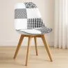 Sedia da pranzo - Rivestimento patchwork bianco e nero - Nuova edizione - Sam image 7