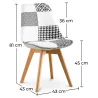 Sedia da pranzo - Rivestimento patchwork bianco e nero - Nuova edizione - Sam image 7