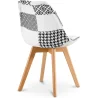Sedia da pranzo - Rivestimento patchwork bianco e nero - Nuova edizione - Sam image 7