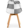 Sedia da pranzo - Rivestimento patchwork bianco e nero - Nuova edizione - Sam image 7