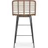 Sgabello da bar in vimini - Boho Bali Design -65cm - Catori image 7