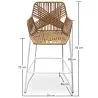 Sgabello in rattan Boho Bali Design - 75 cm - Tale image 7