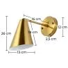 Lampada da Parete - Cono in Metallo - Dorato - Livel image 7